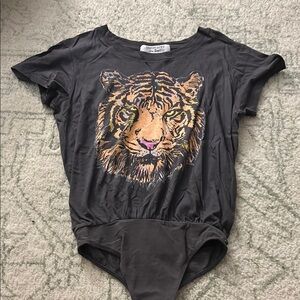 Dark grey Tiger Print One Piece